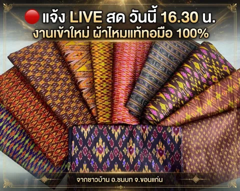 ผ้าไหมแท้ทอมือ 100%